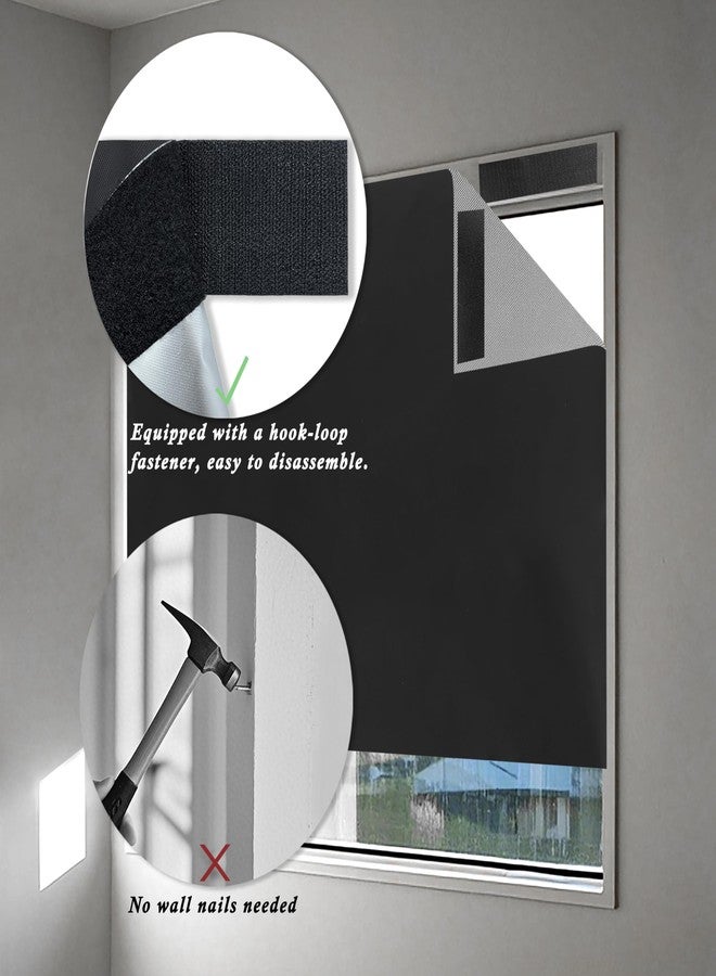 Frayot Blackout Blinds Shade,100% Blackout Material Curtains with Stickers,Portable Install for Bedroom,Travel, Dorm Room Window Shades No Drill（157" x 57" 1 Pack） - Image 4